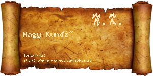 Nagy Kunó névjegykártya